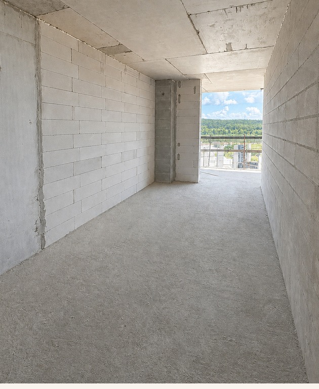 Unfinished property interior image enhancement, after editing